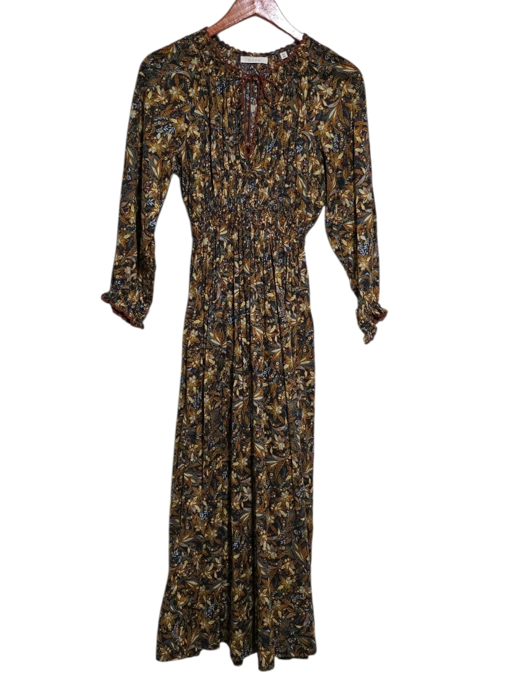 Doen Delfina Dress in Noir Narcissus Floral Size XS - Picture 3 of 5